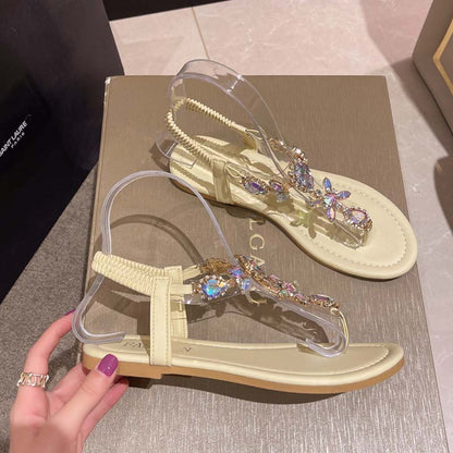 Norvielle Damen Strass-Sandalen