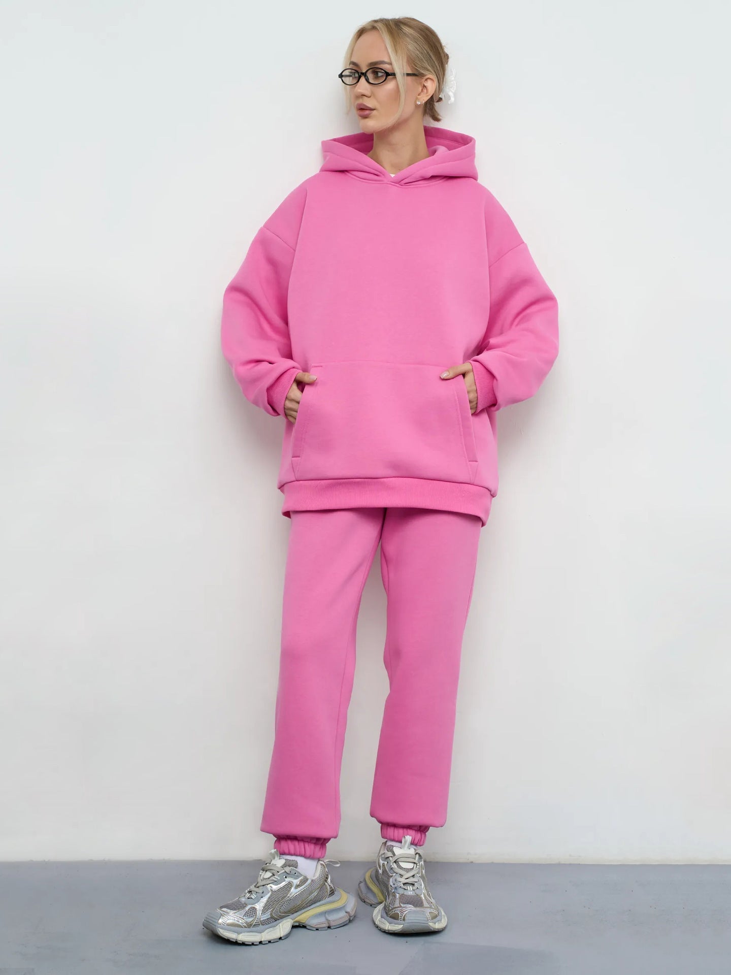 Damen Hoodie Oversized Jogginghose Modern Baumwolle