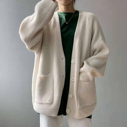 Damen Strickcardigan Übergroß Mit Taschen Norvielle