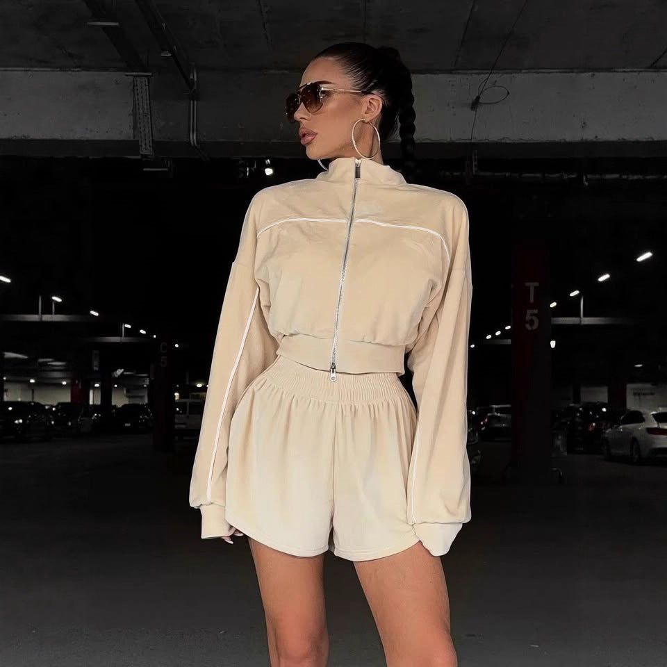 Damen Loungewear-Set mit Shorts und Oversized-Oberteil Norvielle - Norvielle