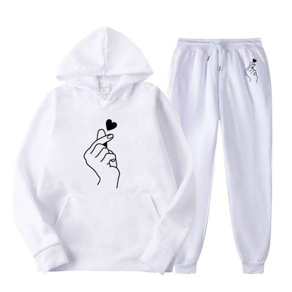Damen Jogginganzug Herzmotiv Bequem Norvielle