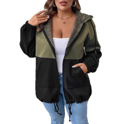 Damen Übergangsjacke Doppellagig Fleece Verstellbarer Saum Norvielle