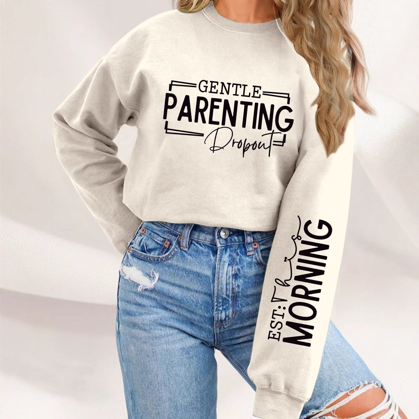 Damen Sweatshirt Elternschaftsmotiv Lässiger Schnitt Norvielle