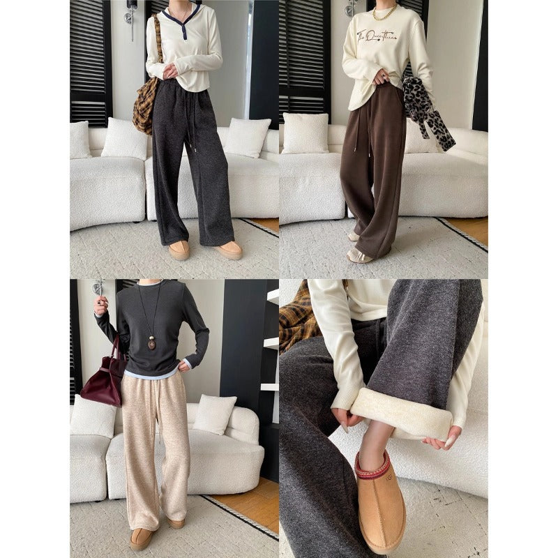 Damen Sweatpants Elastischer Bund Weite Bein Norvielle