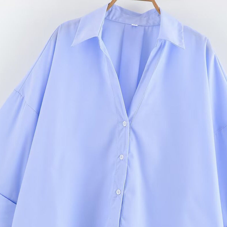 Damen Bluse Weit Schnitt Elegante Ärmel Norvielle