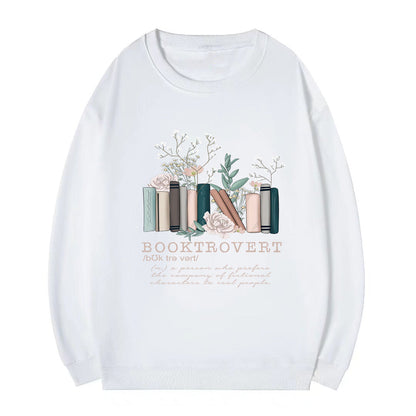 Damen Sweatshirt Bücherdesign Weiß