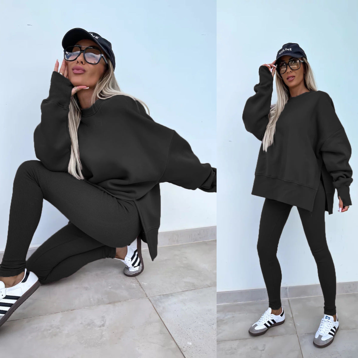 Damen Sport-Loungewear-Set mit Sweatshirt und Leggings
