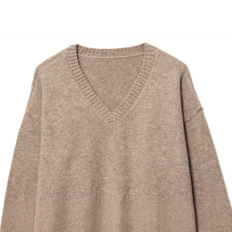 Damen Pullover V-Ausschnitt Weichwolle Norvielle