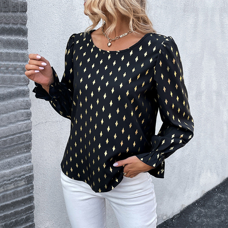 Damen Bluse Elegant Puffärmel Norvielle