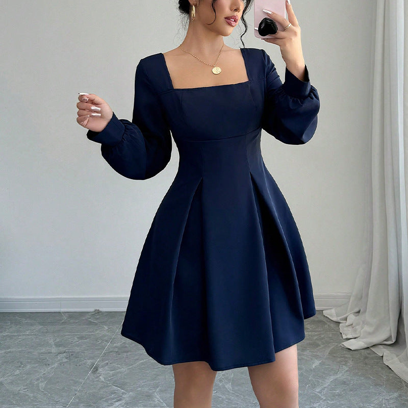 Damen Kleid Kurz Ballonärmel Norvielle - Norvielle