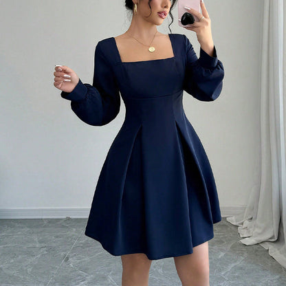Damen Kleid Kurz Ballonärmel Norvielle - Norvielle
