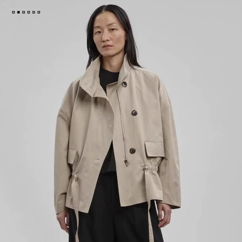 Damen Übergangsjacke mit Gürtel und Stehkragen Norvielle