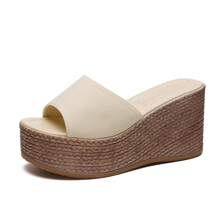 Damen Wedge-Pantoletten Weiches Obermaterial Bequeme Sohle