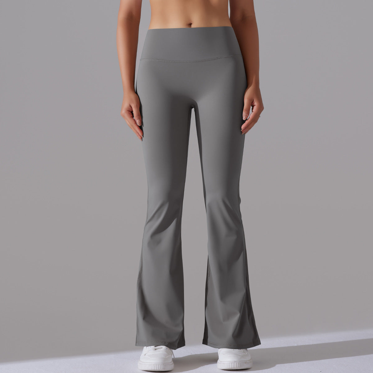 Damen Fitnesshose Flared High-Waist Sportleggings für Training