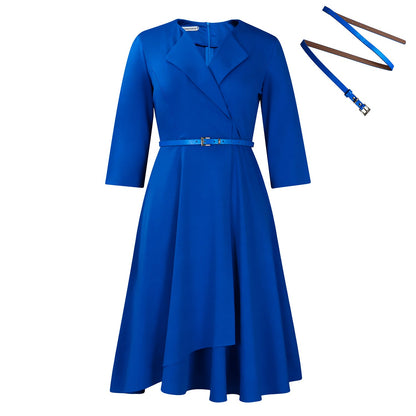 Damen Wickelkleid Elegante Taillierung Polyester