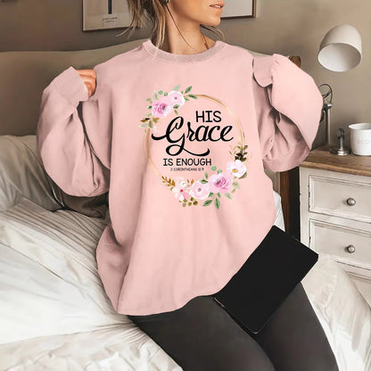 Damen Sweatshirt Florales Design Motivierender Schriftzug