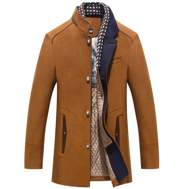 Herren Wollmantel Slim Fit