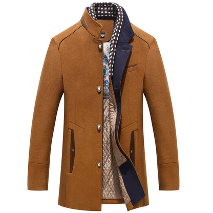 Herren Wollmantel Slim Fit