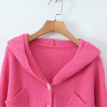 Damen Strickjacke Kuschelig Mit Kapuze Norvielle