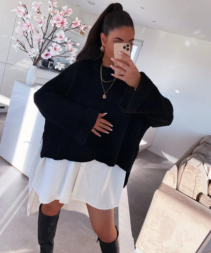 Damen Pullover Strukturiert Weit Norvielle