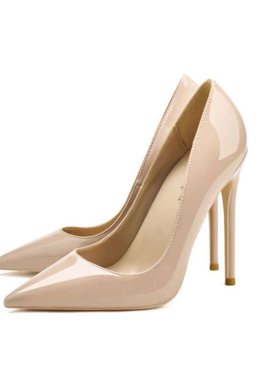Norvielle Damen Stiletto High Heel Schuhe Spitze 12cm