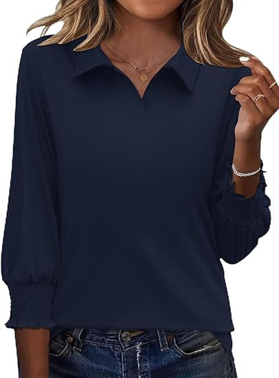 Damen Poloshirt mit Rüschendetails Elegantes Design