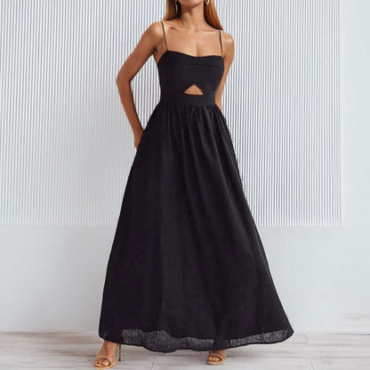 Damen Maxikleid Trägerlos Cut-Out-Design