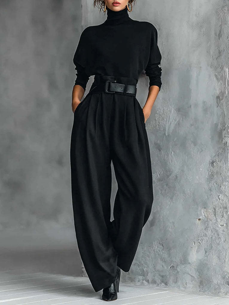 Damen Utility-Jumpsuit Hochkragen Taillengürtel Norvielle