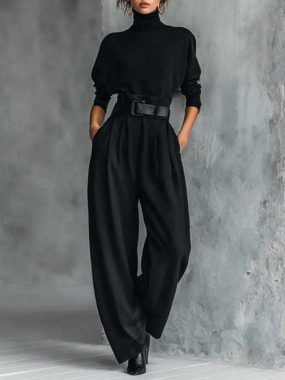 Damen Utility-Jumpsuit Hochkragen Taillengürtel Norvielle