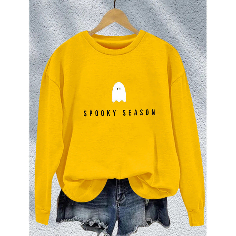 Damen Sweatshirt Weiches Innenfleece Gruselmotiv