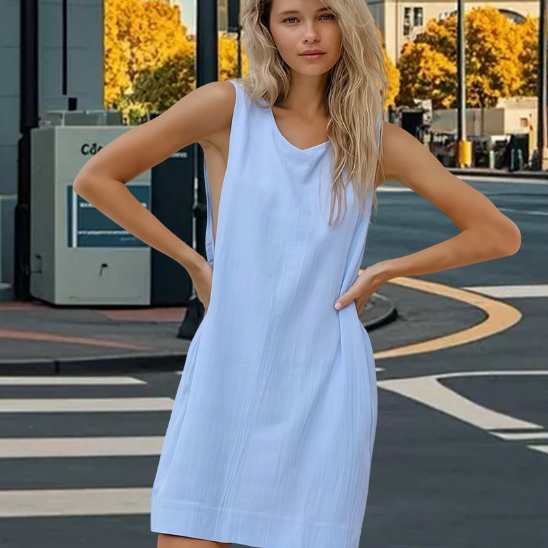 Damen Langarmkleid Lockerer Schnitt V-Ausschnitt Norvielle