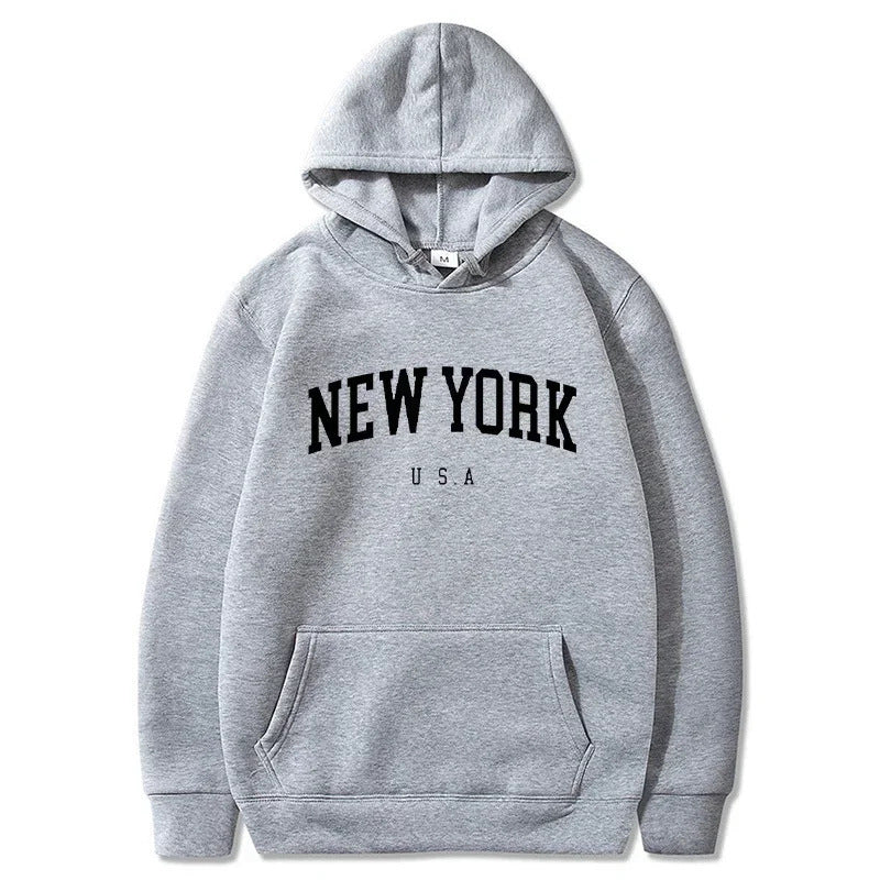 Damen Kapuzenpullover New York Print Bequem Norvielle