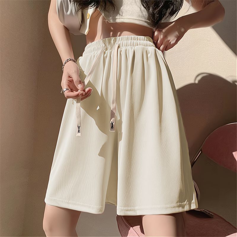 Damen Sport Shorts Elastischer Bund Praktische Taschen