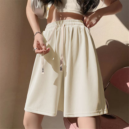 Damen Sport Shorts Elastischer Bund Praktische Taschen