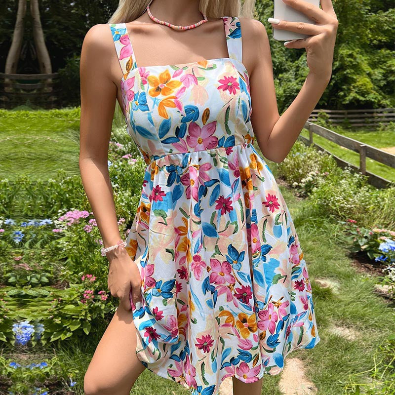 Damen Sommerkleid Floralmuster Feminin Norvielle