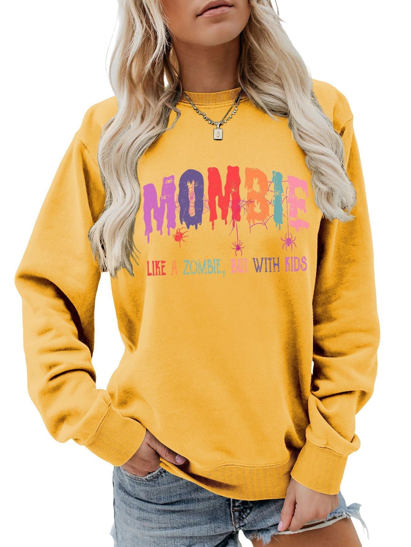 Damen Sweatshirt Zombie Motiv Norvielle