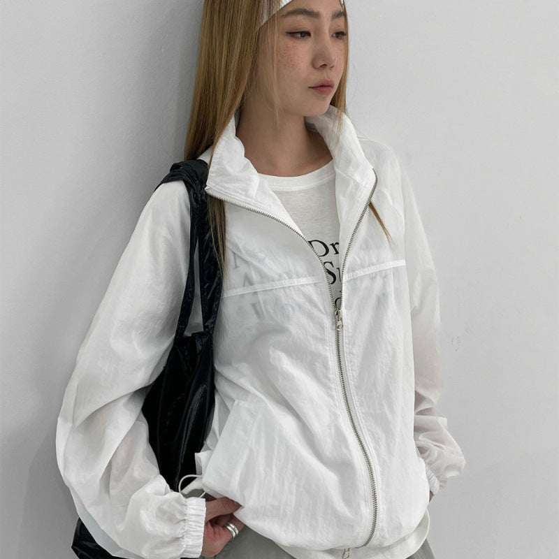 Damen Windjacke Leicht Hohler Kragen Norvielle