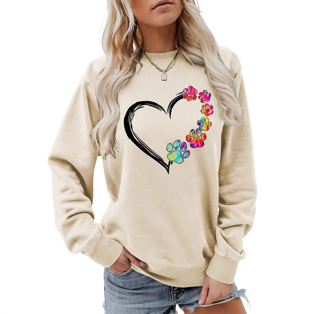 Damen Sweatshirt Pfotenherz-Design Norvielle