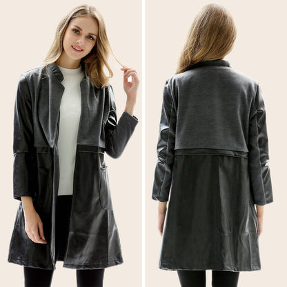 Damen Kunstlederjacke Taillierte Optik