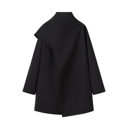 Damen Überjacke Asymmetrisch Praktische Taschen Norvielle