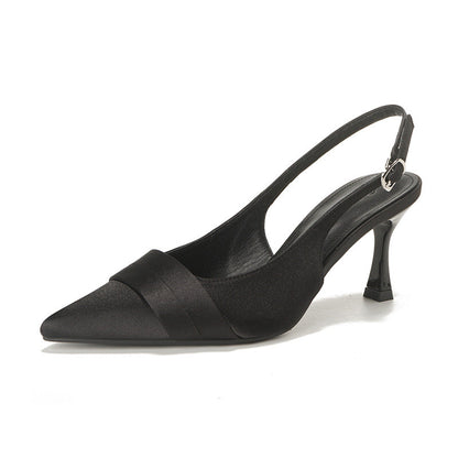 Damen Sling-Pumps Satin Elegantes Design Höherer Absatz