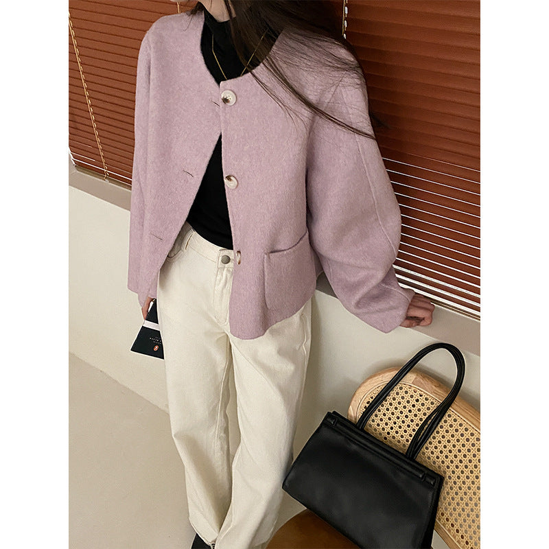 Damen Strickjacke Weich Klassische Knöpfe Beige