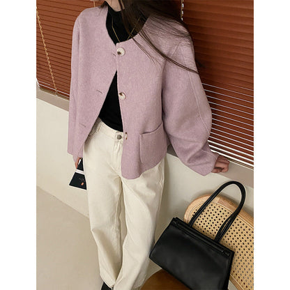 Damen Strickjacke Weich Klassische Knöpfe Beige