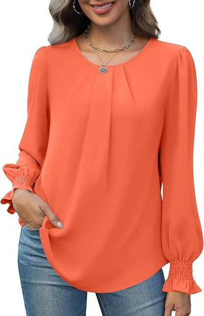 Damen Bluse Puffärmel Norvielle Elegantes Design