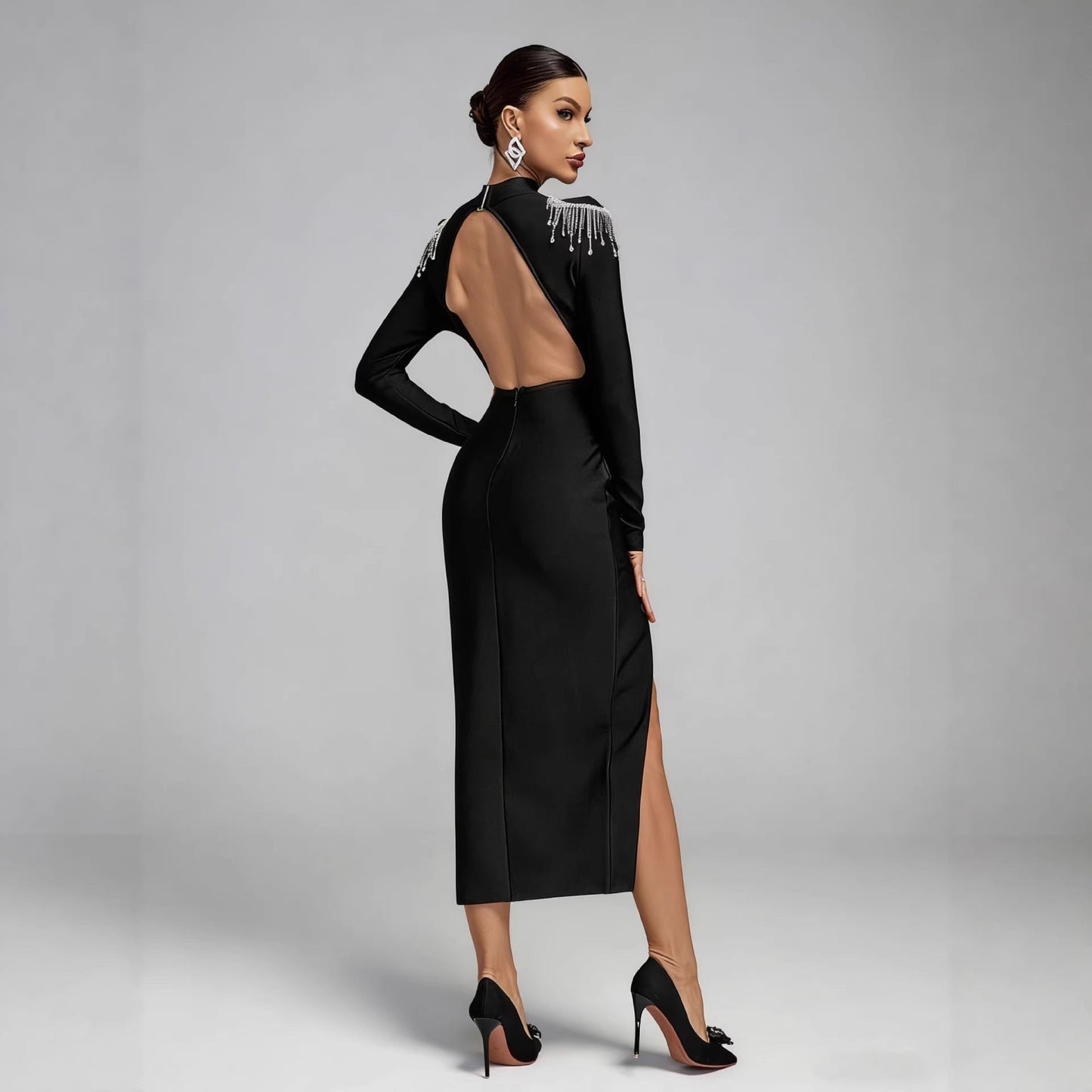 Damen Abendkleid Figurbetont Norvielle Glitzerdetails