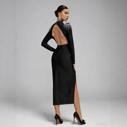 Damen Abendkleid Figurbetont Norvielle Glitzerdetails