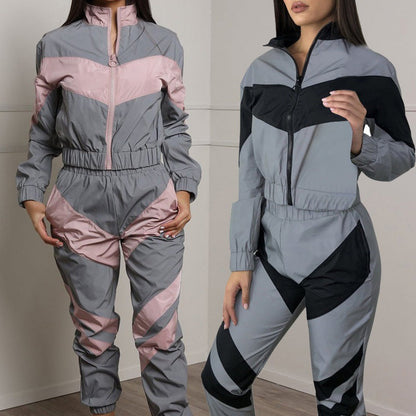 Damen Sportanzug Elastisch Farbblockdesign Norvielle - Norvielle
