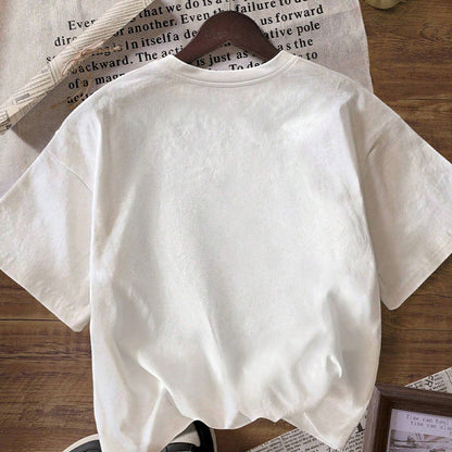 Damen Oversized T-Shirt Baumwolle Rundhals