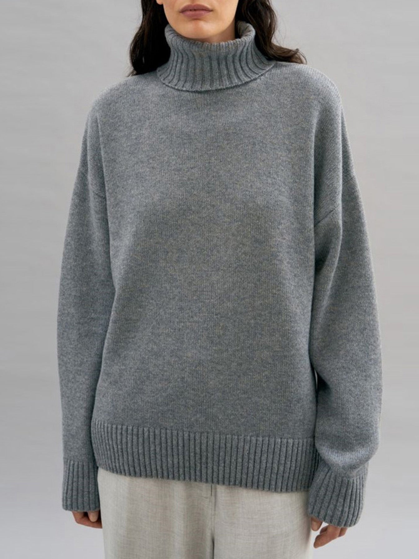 Damen Rollkragenpullover Oversized Kuschelfleece Norvielle