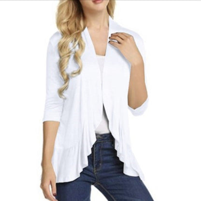 Damen Strickjacke Asymmetrisch Flatterdetails Norvielle